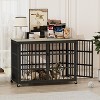 Grungis Fluted Dog Crate for Small and Medium Dogs,Dog House with Wrought Iron Frame Door,Dog Kennel for Indoor - 2 of 4