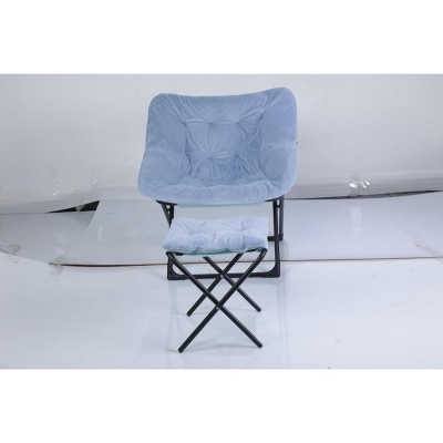 Saucer Chair, Lounge Chair - XL Foldable Faux Fur Floor Seat, Non-Slip Base for Stability, Accent Chair