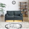 NicBex Loveseat Sofa with 2 USB Ports & 2 Side Pockets Modern Upholstered Linen Fabric 2 Seater Couch for Living Room,Apartment - 2 of 4