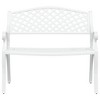 vidaXL Patio Bench 40.2" Cast Aluminum White - 3 of 4