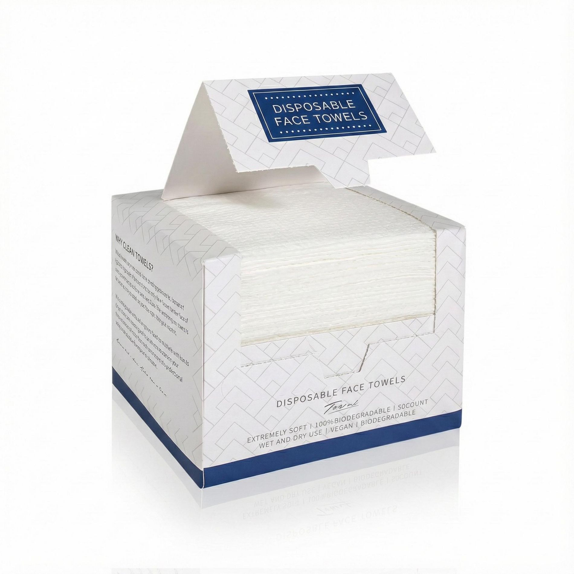 FAAYFIAN Disposable Face Towels, cleansing for all skin types Daily Use (Cleansing, Nursing, Traveling). 50 counts