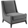 Set of 2 Confident Lounge Chairs: Nailhead Trim, Splayed Wood Legs, Removable Cushion - Modway - 3 of 4