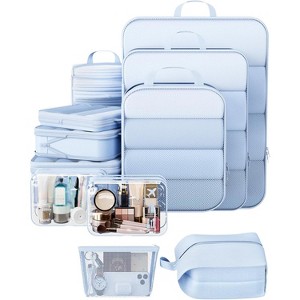 9/11 Set Compression Packing Cubes Travel Essentials,Compressible Expandable Large Luggage Suitcase Organizer - 1 of 4