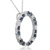 Pompeii3 14K White Gold 2ct Diamond & Sapphire Circle Pendant - 2 of 4