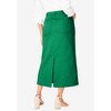 Jessica London Women's Plus Size Classic Cotton Denim Midi Skirt - 3 of 4