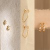 Gold Earrings for Women, 14k Gold Plated Dangle Huggie Earrings for Women Trendy Dainty Gold Hoop Earring Stacks Pearl Chain Drop Cartilage - 4 of 4