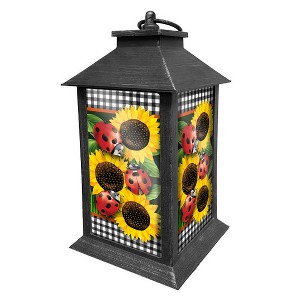 Briarwood Lane Summer Lantern 13.5" x 5.5" x 5.5" Ladybugs and Sunflowers For Summer Lantern - 1 of 3
