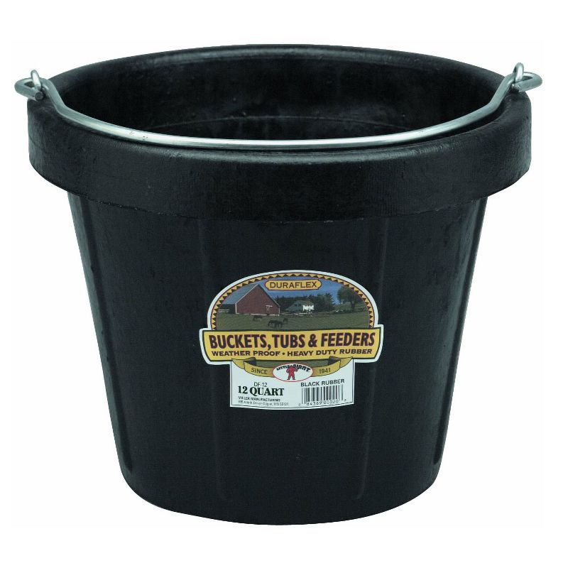 Little Giant 12-Quart Flexible All-Purpose Rubber Bucket Pail with Steel Handle, 1 of 2