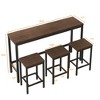Anybear Kitchen Dining Table,Pub Table,Long Dining Table Set with 3 Stools - 3 of 3