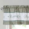 Kate Aurora Country Living Gingham Check Hope Faith Love 3 Pc Cafe Kitchen Curtain Set - 2 of 4