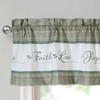 Kate Aurora Country Living Gingham Check Hope Faith Love 3 Pc Cafe Kitchen Curtain Set - image 2 of 4