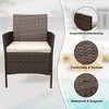 homfan 3-Piece Patio Furniture Set, With Cushions & Glass Table, All-Weather Rattan Chairs for Garden, Porch, Poolside - 4 of 4