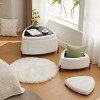 2-Piece Faux Fur Storage Ottoman Set with Tray Lid and Metal Legs,Coffee Table Footrest for Bedroom or Living Room-Cuddlewood - 2 of 4