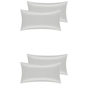 Unique Bargains Standard Breathable Satin Solid Envelope Closure Pillowcase 4 Pcs - 1 of 4