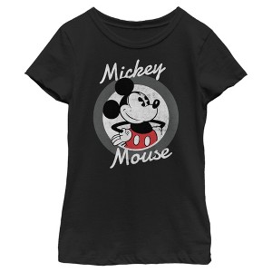Girl's Disney Mickey Mouse Classic Circle T-Shirt - 1 of 4