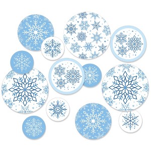 Big Dot of Happiness Blue Snowflakes - Winter Holiday Party Giant Circle Confetti - Party Decorations - Large Confetti 27 Count - 1 of 4