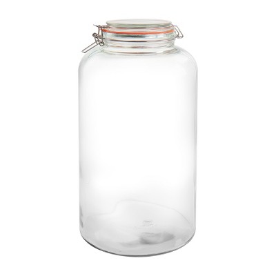 Gibson Home 1.9qt Glass Canister with Decorated Ceramic Lid