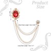 Unique Bargains Men's Rhinestone Flower Design Brooch Pins - 2 of 4