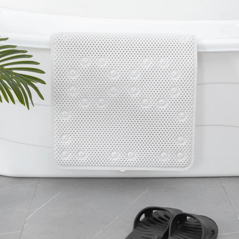 J&V TEXTILES Shower and Bathtub Mat, 36x17, Long Double Foam Bath Tub Floor Mats with Suction Cups and Drainage Holes, Machine Washable, 3 of 10