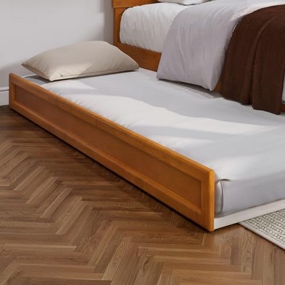AFI Furnishings Mid-Century Modern Trundle Bed, Twin XL, Light Toffee
