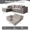 Minimalist Corduroy L-Shape Sectional with Chaise - Deep Seating Sleeper Sofa for Living Room & Lounge - 3 of 4