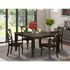 HomeStock 5-Piece Square Cappuccino Finish Solid Wood Top Dining Table with 4 Chairs - 2 of 4