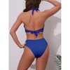 INSPIRE CHIC Women's O Ring Seashell Pendants Ribbed Bikini Sets, Halter Top Triangle Bottoms Swimwear Bathing Suits 1 Set - 3 of 4