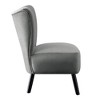 Unique Velvet Accent Chair with Button-Tufted Back and Brown Wood Legs ¨C Modern Home Furniture - 4 of 4
