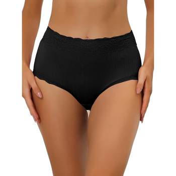 Allegra K Women's Unlined No-Show Comfortable Available in Plus Size Thongs  Black Large