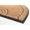 HomeRoots 18" X 30" Beige and Black Rubber and Coir Outdoor Semi Circle Door Mat - 4 of 4