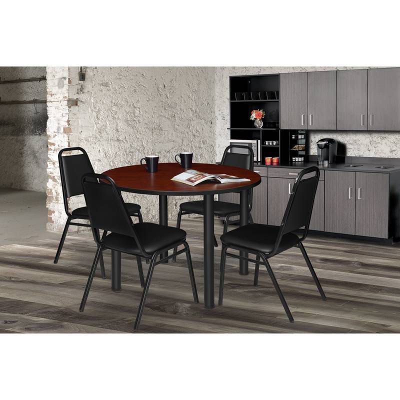 4pk Dining Cushioned Restaurant Stackable Chairs Black - Regency, 3 of 8