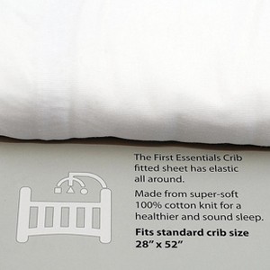 First Essentials 100% Cotton Standard Fitted Crib Sheet Breathable and Super Soft - 1 of 3