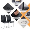 Lyngins PU Dining Chairs Set of 2/4/6,Modern Accent Chairs with Silver Metal Legs for Living Room,Kitchen,Conference Room - 4 of 4