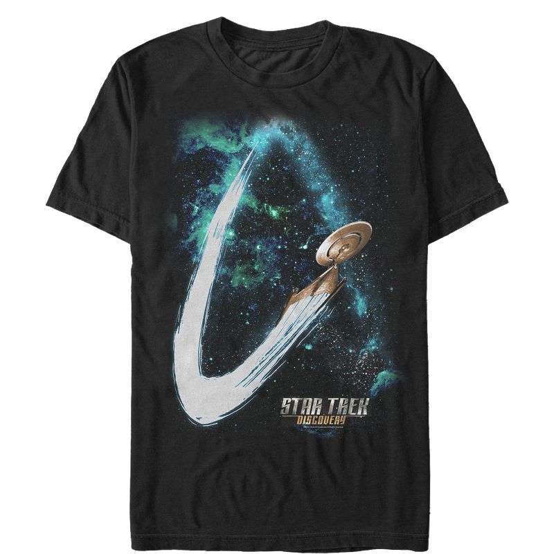 Men's Star Trek: Discovery USS Discovery Galaxy Flight T-Shirt, 1 of 5