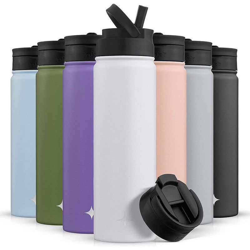 JoyJolt Triple Insulated Water Bottle with Flip Lid & Sport Straw Lid - 22 oz Hot/Cold Vacuum Insulated Stainless Steel Water Bottle, 1 of 10