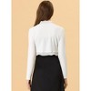 Allegra K Women's Elegant Ruffle Collar Crop Knit Open Front Shrug - image 4 of 4