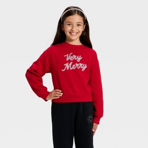 Girls' Fleece Pullover Sweatshirt - Cat & Jack™ - 1 of 4