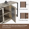 Farmhouse TV Stand for 65/75 Inch TVs, Rustic Wood Entertainment Center with Storage Cabinet and 2 Mesh Doors - 3 of 4
