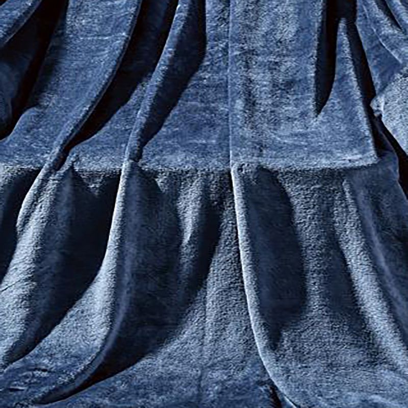 Plazatex Microplush and Microfiber All Season Hydrophobic  Polyester Solid Throw Blanket 50" x 60", Navy, 4 of 5