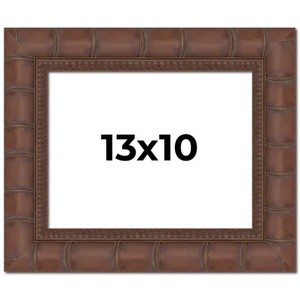 PosterPalooza | 13x10 Wide Bamboo Picture Frame, UV Acrylic, 4 Finishes - Brown, Black, Silver, and Natural - 1 of 4
