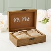Juvale Mr & Mrs Wood Engagement and Wedding Ring Box with Burlap Pillow Lining - 2 of 4