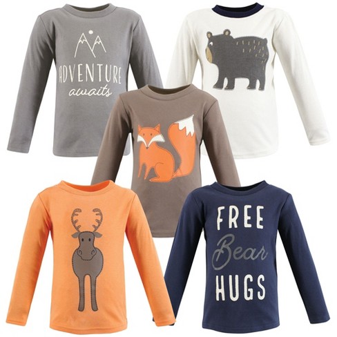 Hudson Baby Infant and Toddler Boy Long Sleeve T-Shirts, Woodland - image 1 of 4