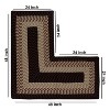 Alpine Stripe Collection 100% Polypropylene Durable & Stain Resistant Double Sided Reversible Indoor Area Utility L-Shape Rug - 2 of 4