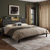 Furnulem King Size Bed Frames with Upholstered Headboard Bed with Charging Station and Led Lights Bed Frame with Sturdy Wooden Slats/2-Tier Storage - 2 of 4