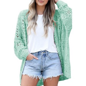 Imily Bela Women's Bohemian Style Cardigan Sweater, Loose Crochet Cardigan Jacket - 1 of 4