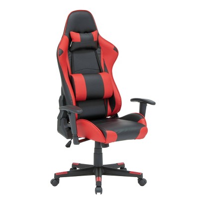 Gaming Chair With Footrest And Ergonomic Lumbar Massage Pillow Pu