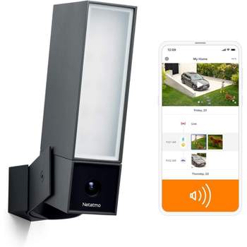 Netatmo Smart Outdoor Security Camera with Siren & WiFi  Sends Alerts to Floodlight & Movement Detection  Night Vision No Monthly Fees Black