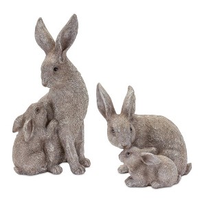 Melrose Stone Rabbit with Bunny Figurine (Set of 2) - 1 of 4