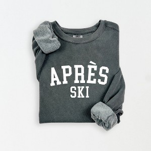 Simply Sage Market Women's Lightweight Garment Dyed Graphic Sweatshirt Apres Ski University - 1 of 4