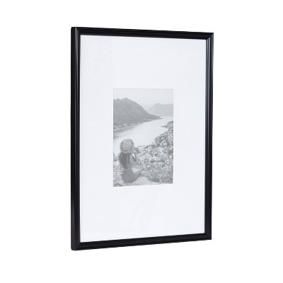 Black Polystyrene 16x20 Picture Frame Set with Glass Cover